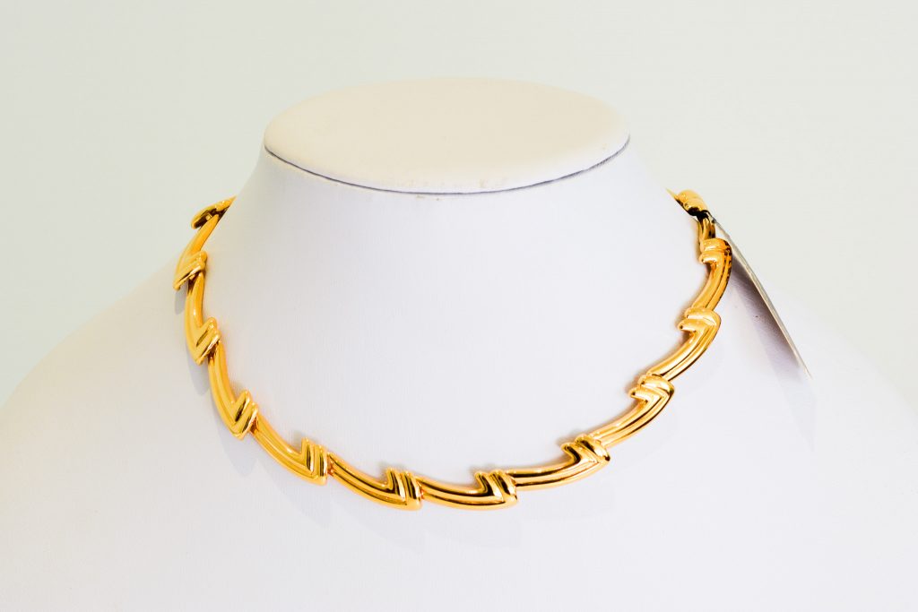 Monet zig zag design gold coloured necklace